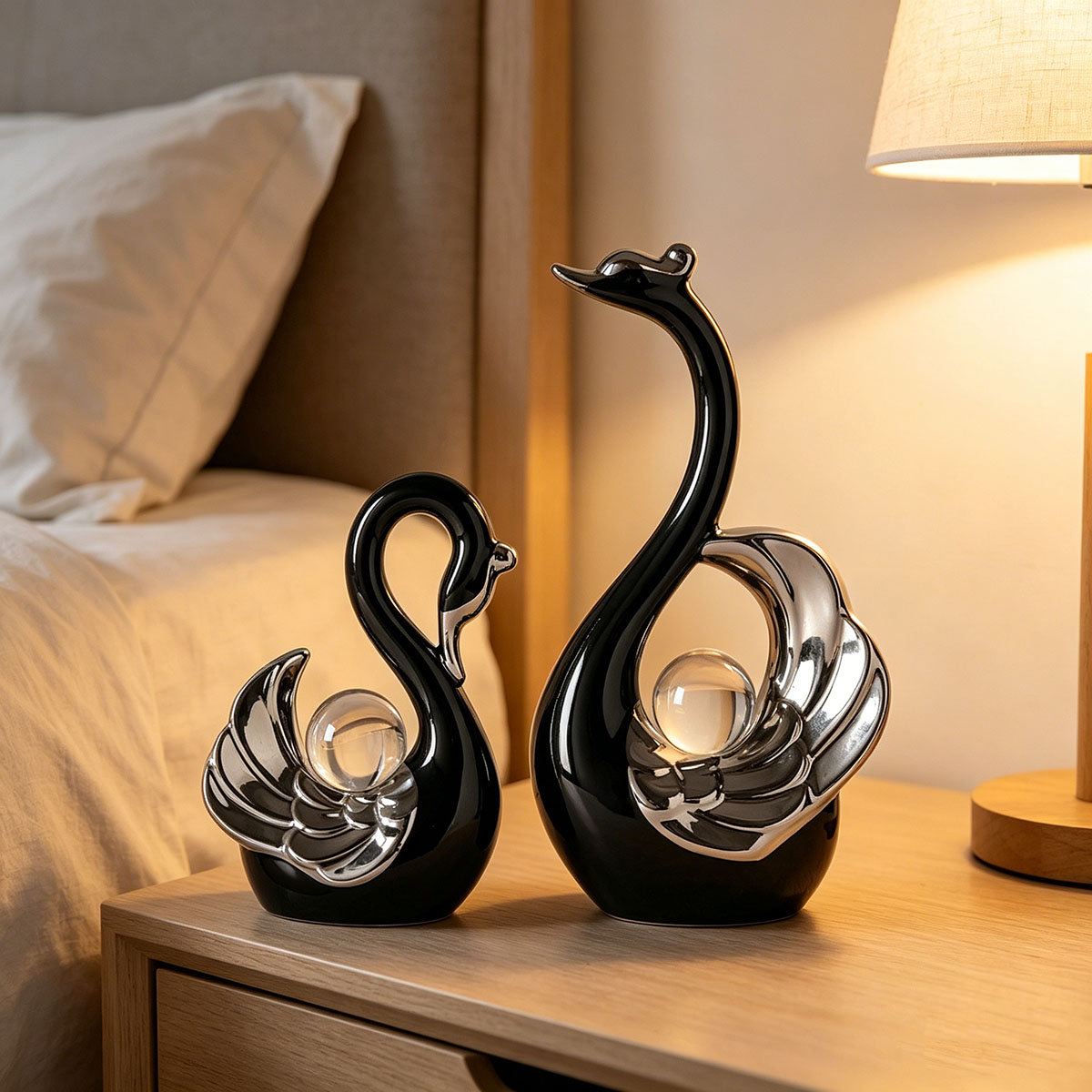 Keramik-Schwanenpaar-Ornament  – Interior Design Apartment Bewertung und Preis