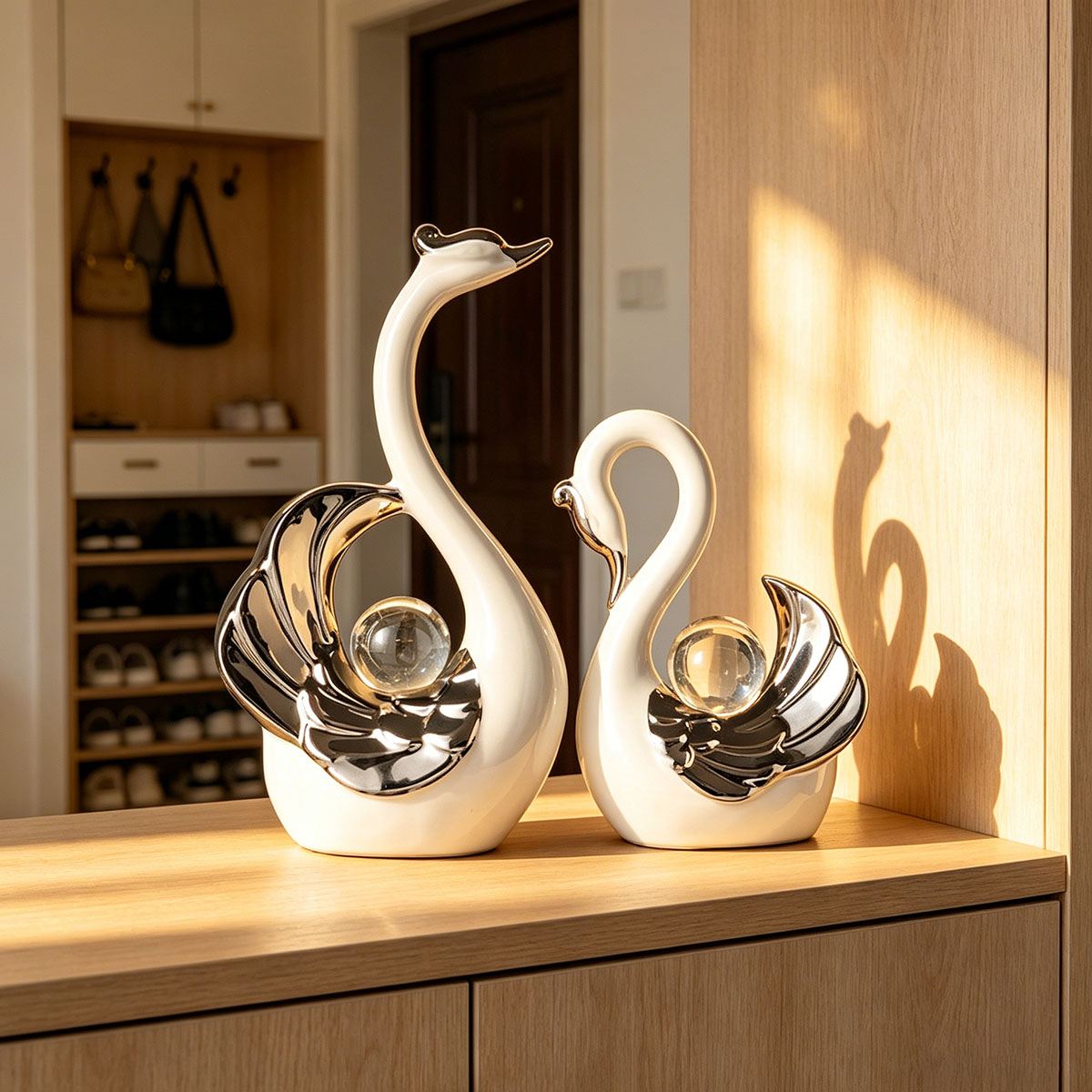 Keramik-Schwanenpaar-Ornament  – Interior Design Apartment Bewertung und Preis