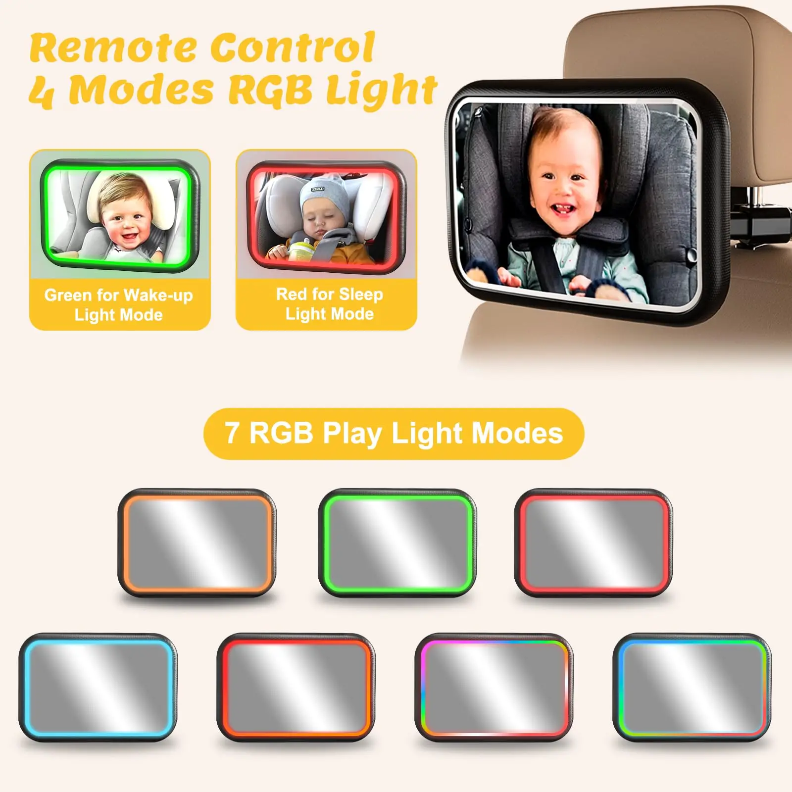 Babyautospiegel mit Licht, 7 R – Interior Design Remote Bewertung und Preis